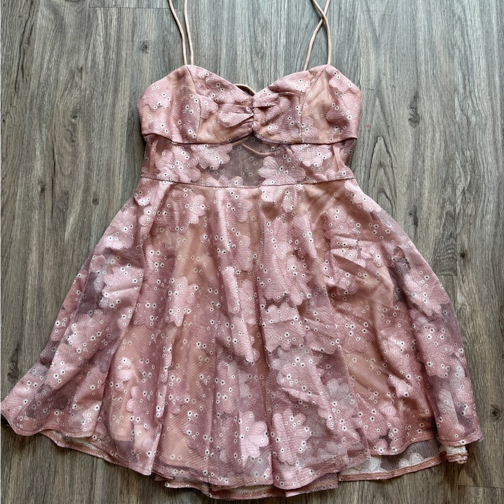 Vici Pink Floral Mini Dress